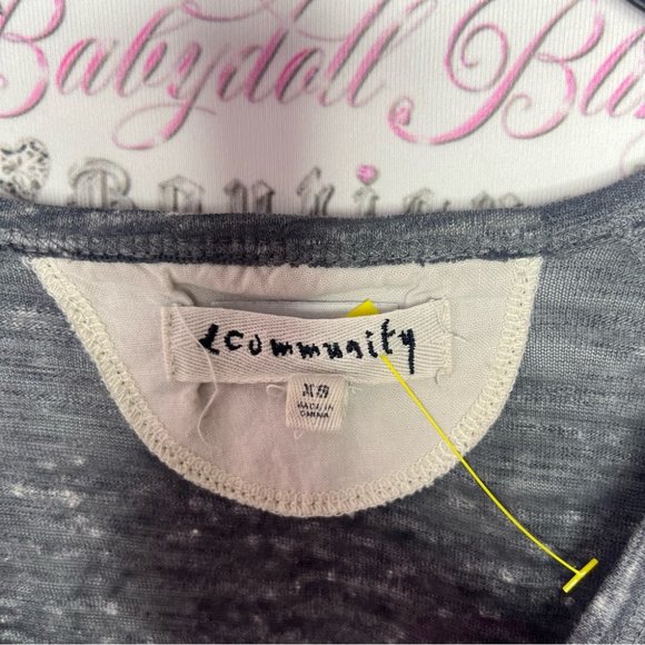 Aritzia community long sleeve top grey black with elbow patches vneck lounge - Picture 4 of 5